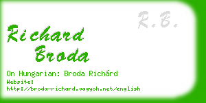 richard broda business card
